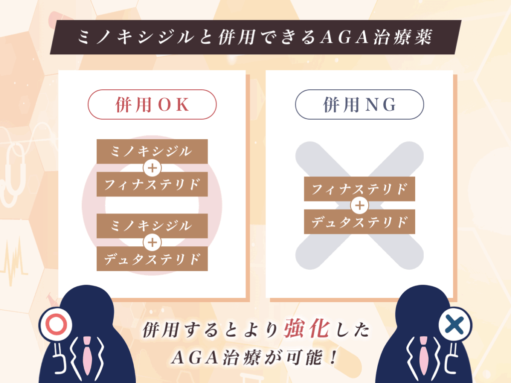 ミノキシジルと併用できるAGA治療薬