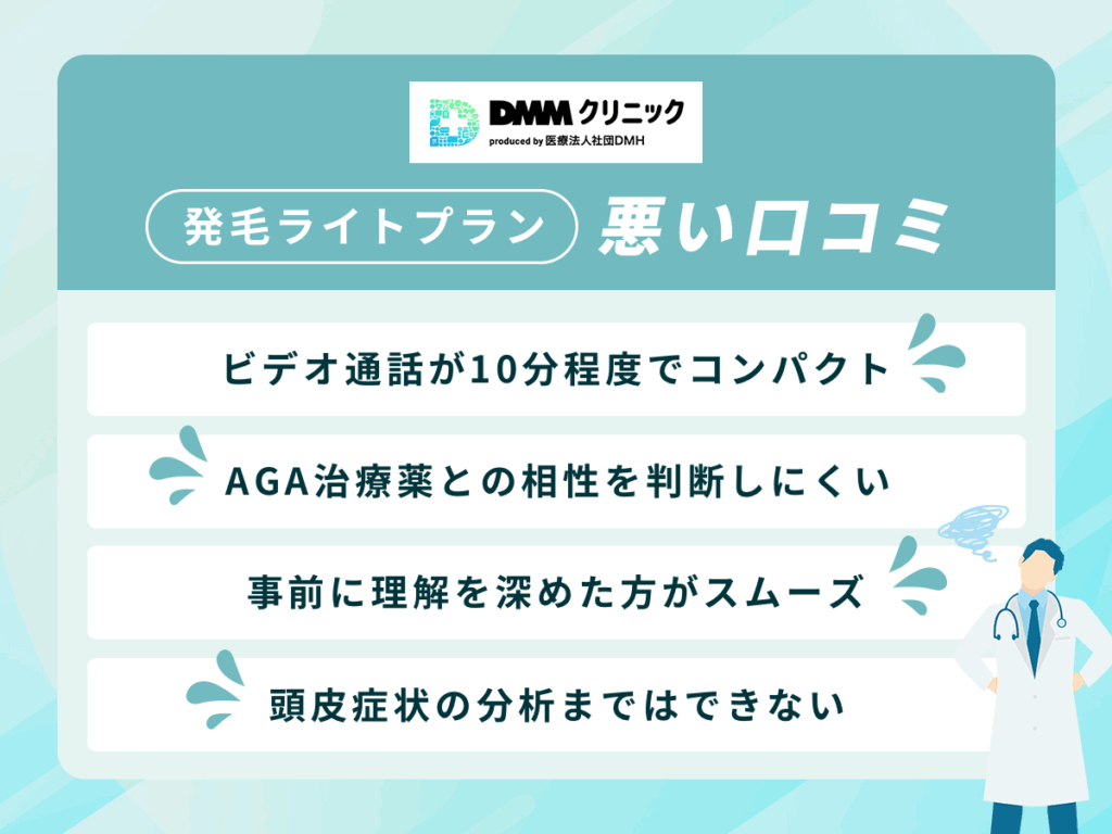DMMの発毛ライトプラン（フィナステリド・ミノキシジル）でAGAクーポン利用の悪い口コミや評判