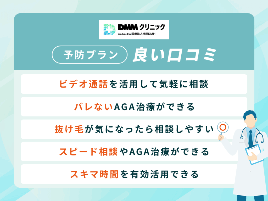 DMMの予防プラン（フィナステリド）でAGAクーポン利用の良い口コミや評判
