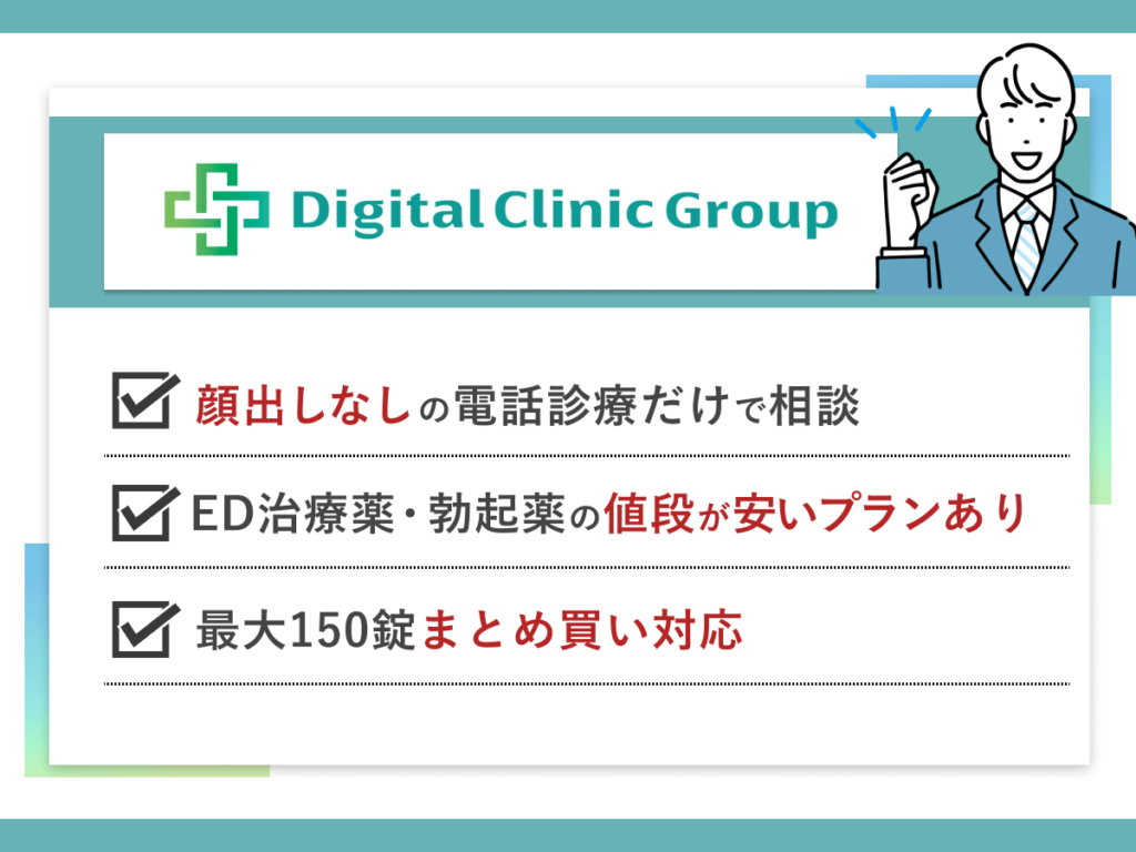 ED治療・勃起薬おすすめサービス②:デジクリは24時間顔出しなしでED治療薬・勃起薬を相談できる