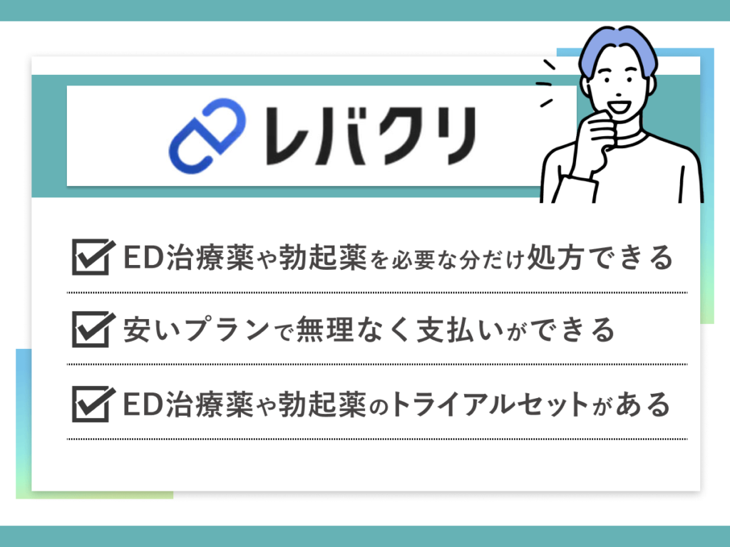 ED治療・勃起薬おすすめサービス⑤:レバクリは何回相談しても無料のオンライン診療